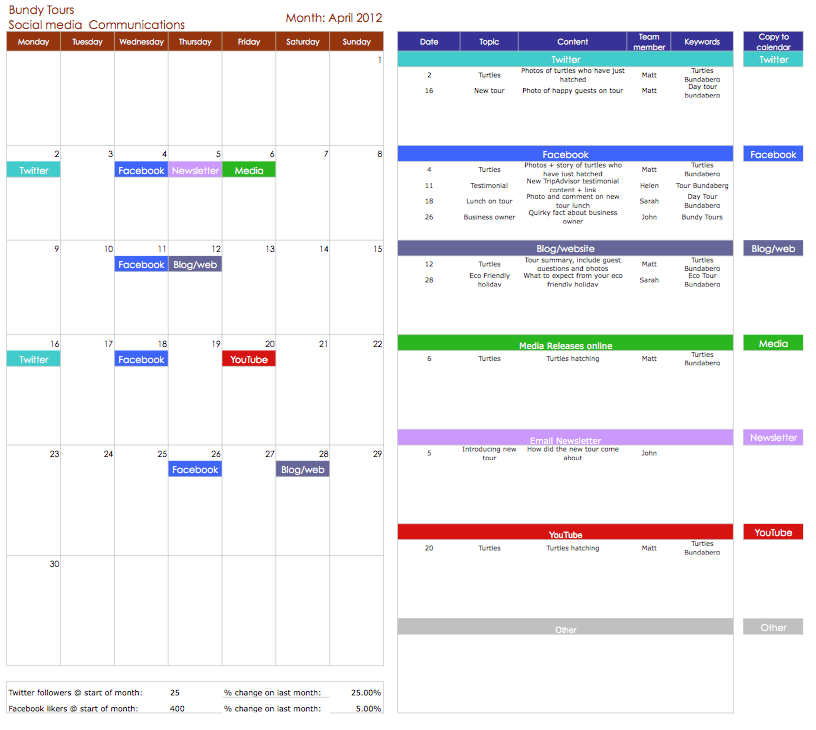 Internal Communications Calendar Template Haily Jolynn